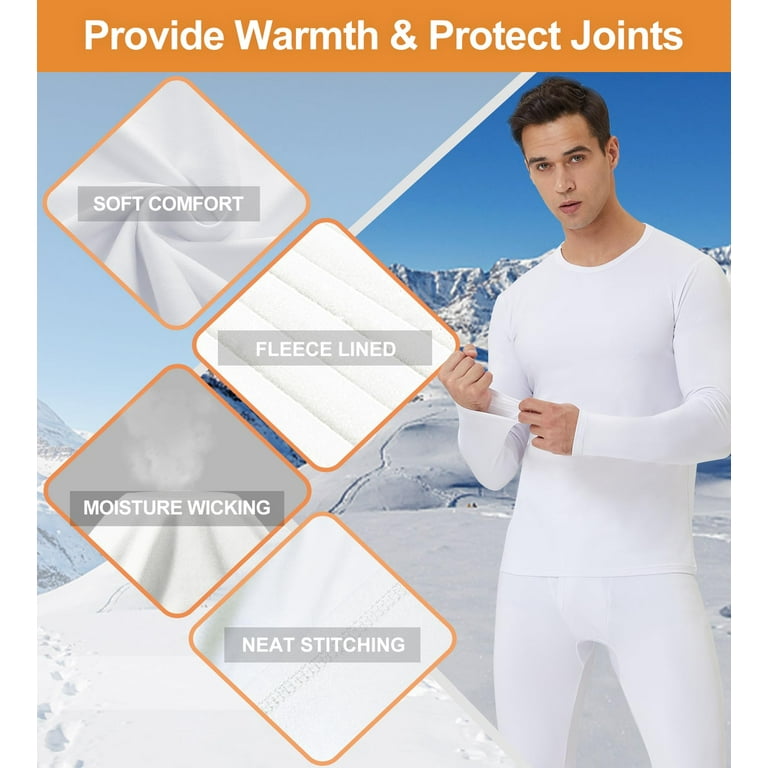Buy CL convallariaLong Johns Thermal Underwear for Men Soft Fleece Lined Base  Layer Cold Weather Top Bottom Set XS-4XL Online at desertcartINDIA