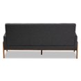 thumbnail image 4 of Baxton Studio Perris Dark Grey Upholstered Walnut Finished Wood Sofa, 4 of 9