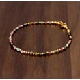 thumbnail image 3 of Multi Tourmaline 2-2.5mm Round Shape Smooth Cut Beads 7 inch Gold Plated Clasp Bracelet for men, women, unisex. Link Chain Stacking Bracelet.|LINK_05064, 3 of 4