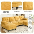 thumbnail image 6 of Harper & Bright Designs U-Shaped Sectional Sofa Set with Chaise, 4-Seat Couch with Lounge, Chenille Upholstered Sectional Sofe with Storage Pockets for Living Room, Yellow, 6 of 14