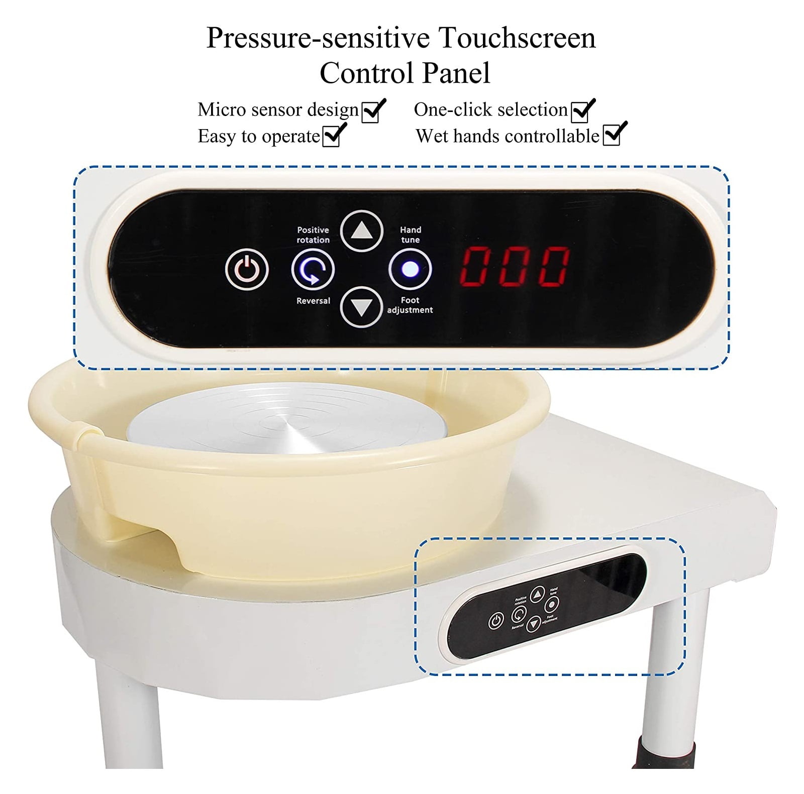 350W 25CM 9.8" Electric Ceramic Pottery Wheel Machine Clay Making Pottery Tool With LCD Touch Screen Ceramics Work Clay Craft