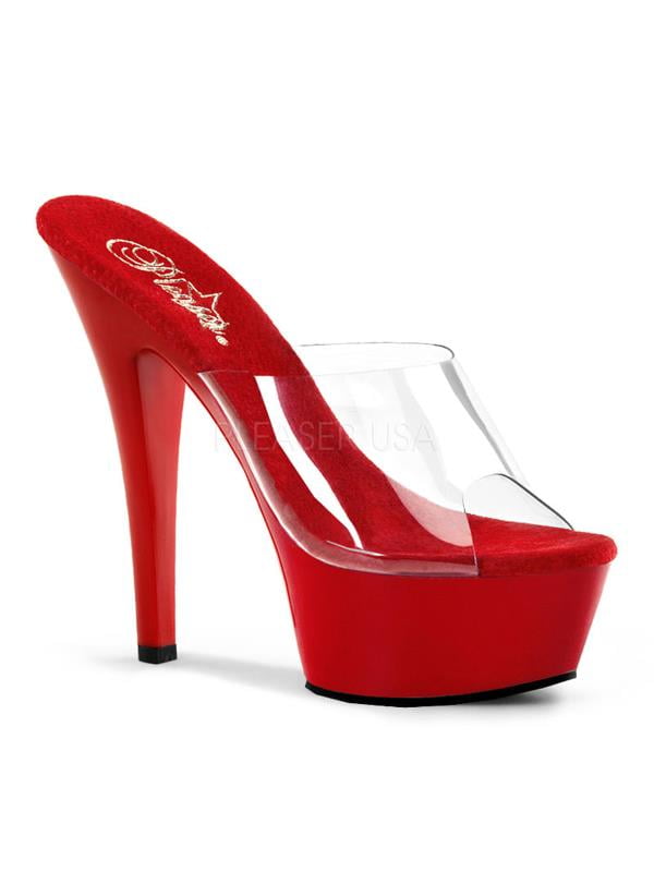 KISS201/C/R Pleaser Platforms Exotic Dancing 6"-6 1/2" Heel Shoes CLEAR Size:14 KISS201/C/R Pleaser Platforms Exotic Dancing 6"-6 1/2" Heel Shoes CLEAR Size:14