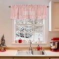 thumbnail image 2 of Merry Christmas Valance Curtain for Windows Winter Snowflake Pink Curtain Valances Short Window Treatments Panels for Kitchen Bathroom Laundry Room Basement 60 x 14 Inch, 2 of 7