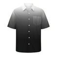 thumbnail image 4 of IYTR Men's Short Sleeve Button Shirts Summer Fashion Gradient Color Lapel Hawaiian Beach Shirt Casual Loose Blouses Black XXL, 4 of 5