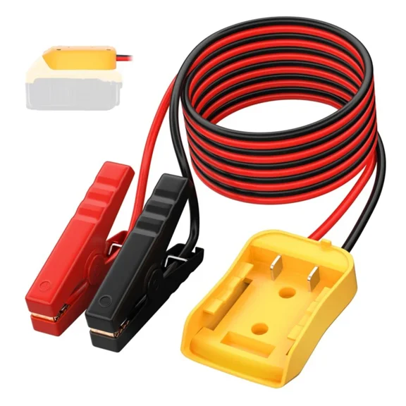 Battery Adapter For Dewalt with 6FT Jumper Cable Clamp Battery Jumper Starter