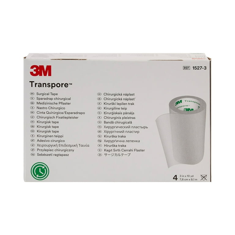 3M Hypoallergenic Medical Tape for Sensitive Skin, Transparent, 3