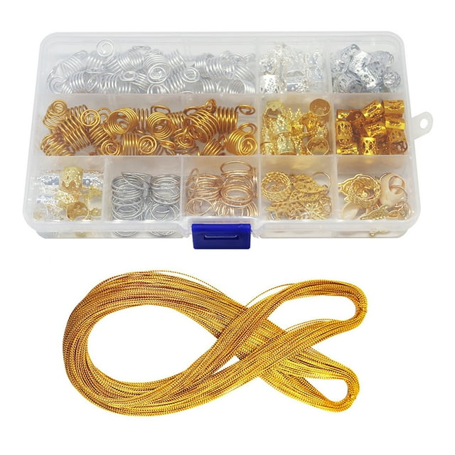 juego de dijes para el cabello, anillos para el cabello, accesorios para el cabello para trenzas, accesorios de cuentas para barba