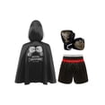 thumbnail image 2 of Haitryli Kids Boys Girls Boxing Training Outfit Kickboxing Shorts with Hooded Cloak and Boxing Gloves Set Red Silver 14, 2 of 7