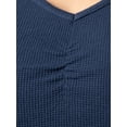thumbnail image 5 of Fruit of the Loom Women's Beyond Soft Long Sleeve Waffle Top and Flannel Bottom Pajama Set, Sizes S-4X, 5 of 10