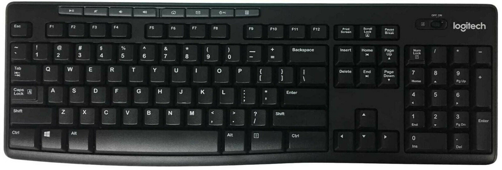 Logitech MK270 Wireless Combo K270 Full Size Keyboard & M185 PC Compact Mouse USB 2.4Ghz Wireless Receiver - 920-008971 - Black - Ships in Brown Box - Walmart.com