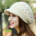 thumbnail image 5 of Retro Womens Winter Warm Knitted Fashionable Skiing with Sun Hat, 5 of 7