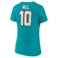 thumbnail image 3 of Women's Tyreek Hill Aqua Miami Dolphins Player Icon Name & Number V-Neck T-Shirt, 3 of 3