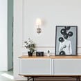 thumbnail image 4 of Better Homes & Gardens 1-Light Indoor Wall Sconce, Satin Nickel Finish, White Shade, Bulb Included, 4 of 11