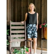 The Pioneer Woman Floral Pull On Bermuda Shorts with Pockets