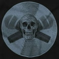 thumbnail image 2 of Vintage Skull Cross Mics Vinyl Womens Slim Fit Graphic Tee Brisco Brands S, 2 of 5