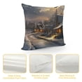 thumbnail image 4 of Orinice Snowy Village Full Moon Street Light Graphic Decorative Cushion Throw Pillow Cover for Home Couch Living Room Bed Sofa Winter Square 1PC 20x20in, 4 of 5