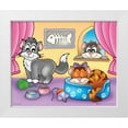 thumbnail image 1 of Viskova, Klara 14x12 White Modern Wood Framed Museum Art Print Titled - Cats after Dinner, 1 of 4