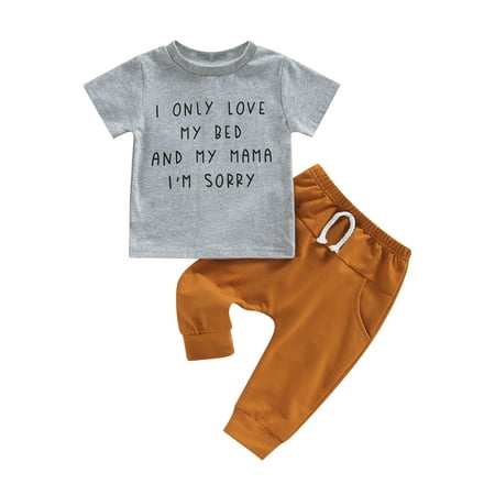 

Coduop Toddler Baby Boys Summer Cotton Short Sleeve T-Shirt Tops Pants Outfit Set