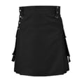 thumbnail image 3 of Simua Men's Utility Kilt | Pleated Skirt with Cargo Pockets Adjustable Waist for Festival Medieval Casual Daily Wear, 3 of 4