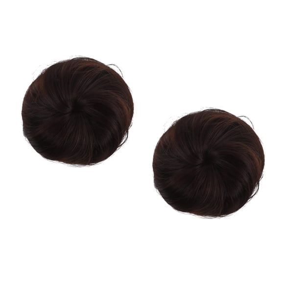 Raindrops 2pcs Synthetic Hair Bun Wig Hair Chignon Wig Hair Plate Tool Hairpiece Wig Coffee