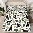 thumbnail image 2 of Feelyou Rustic Dog Duck Queen Sheet Sets, Green Camouflage Bed Set, 4 Pieces, 2 of 7