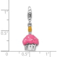 thumbnail image 5 of Sterling Silver Amore La Vita Rhod-Pl 3-D Enameled Cupcake Candle Charm (37 X 10) Made In Thailand qcc364, 5 of 6