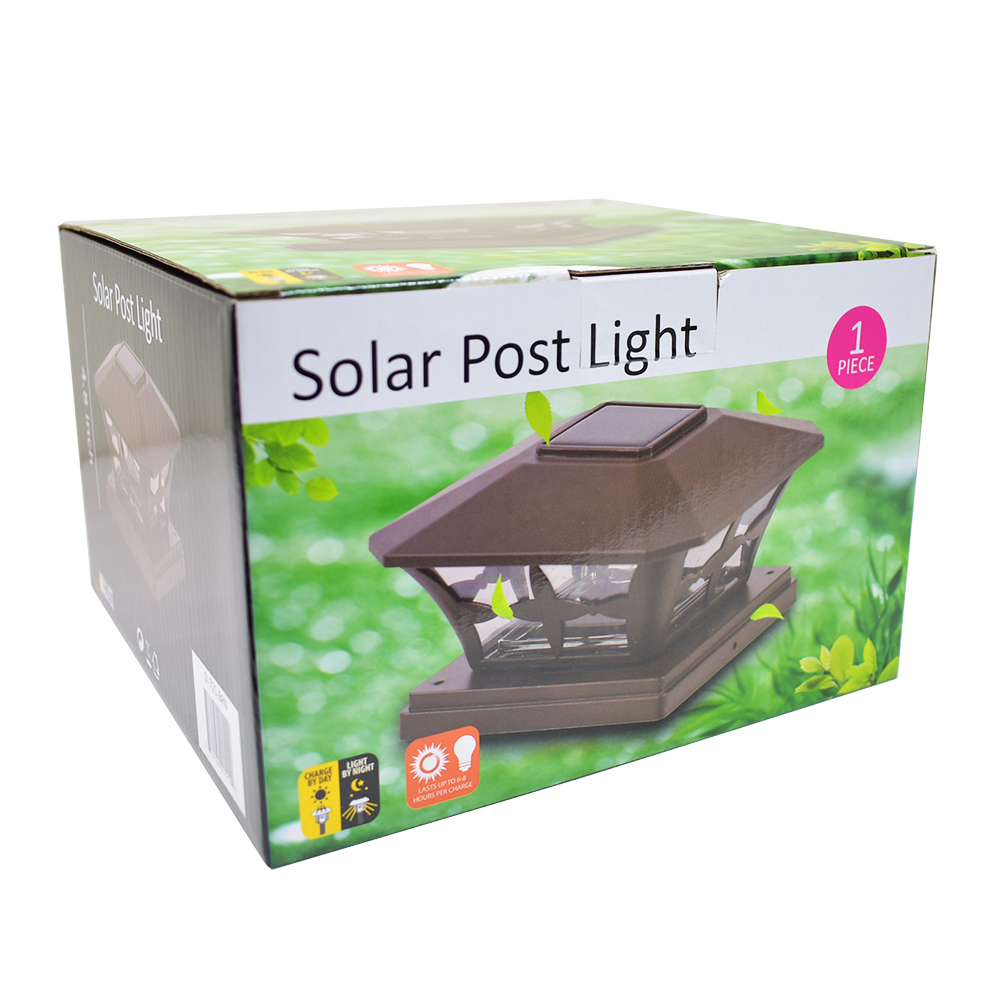 iGlow 8 Pack Black / White Outdoor Garden 6 x 6 Solar SMD LED Post Deck Cap Square Fence Light Landscape PVC Vinyl Wood - image 5 of 5