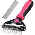 thumbnail image 2 of Peine Qianli de pelo largo rosa para perros y gatos - Peine antienredos - Cepillo para mascotas, rastrillo profesional para perros y gatos, elimina pelo muerto y nudos, 2 of 5