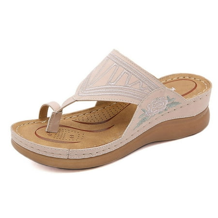 

Women Casual Slippers Soft Arched Sole Comfortable Arch Support Flip Flops Thong Sandals Beach Outdoor Indoor Use 39 Pink
