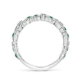 thumbnail image 2 of ANGARA Natural Nature Inspired Round Emerald & Diamond Vine Ring in 14K White Gold for Women (Size-1.3mm) | May Birthstone, Birthday, Anniversary, Jewelry Gift for Women | Natural Emerald Ring, 2 of 11