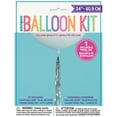 thumbnail image 2 of Big Latex Balloon with Silver Tassel, 24 in, White, 1ct, 2 of 3