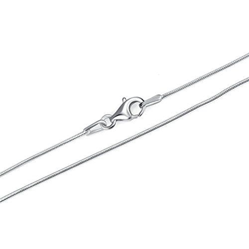 Silver Chain Sterling Silver Snake Chain Necklace 1MM Italian Crafted Thin Chains Lightweight Strong Chains - Lobster Claw Clasp Gifts for Women Girls 14-30 inchs