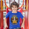 thumbnail image 3 of Tee Hunt Llamaste 6 Feet Away Youth T-Shirt Meditating Social Distancing Llama Kids, Blue, Small, 3 of 5