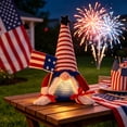 thumbnail image 4 of erdimoy 4th of July Patriotic Light-Up Gnome Figurine, 10.5" LED Knit Plush Gnome with American Flag (2 Styles), 4 of 6