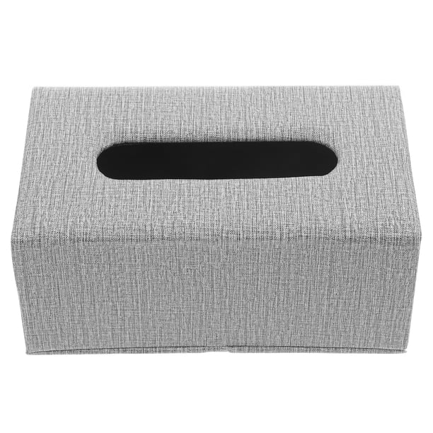 Elegante porta pañuelos de piel sintética, moderno dispensador de servilletas rectangular.