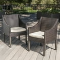 thumbnail image 5 of GDF Studio Antioch Outdoor Wicker Dining Chairs with Water Resistant Cushions, Set of 2, Multibrown and Beige, 5 of 6