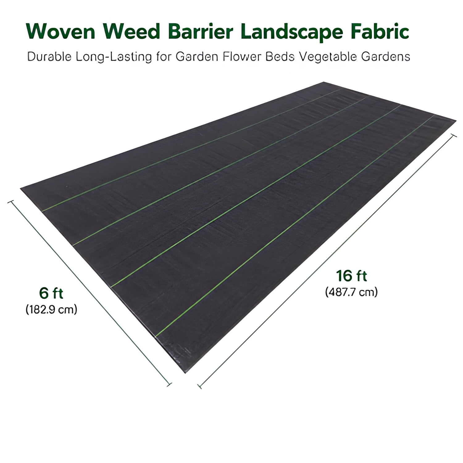 Woven Weed Barrier Landscape Fabric Durable Long-Lasting for Garden Flower Beds Vegetable Gardens