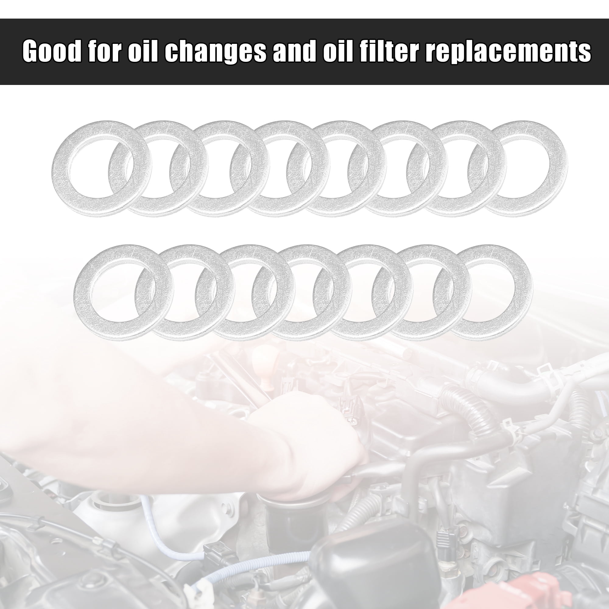 Unique Bargains 15pcs Oil Drain Plug Washer Gaskets Universal Engine Oil Washers 12*20mm