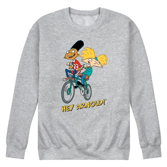 Hey Arnold! - Arnold and Gerald on Bikes - Men's Crew Neck Fleece Pullover
