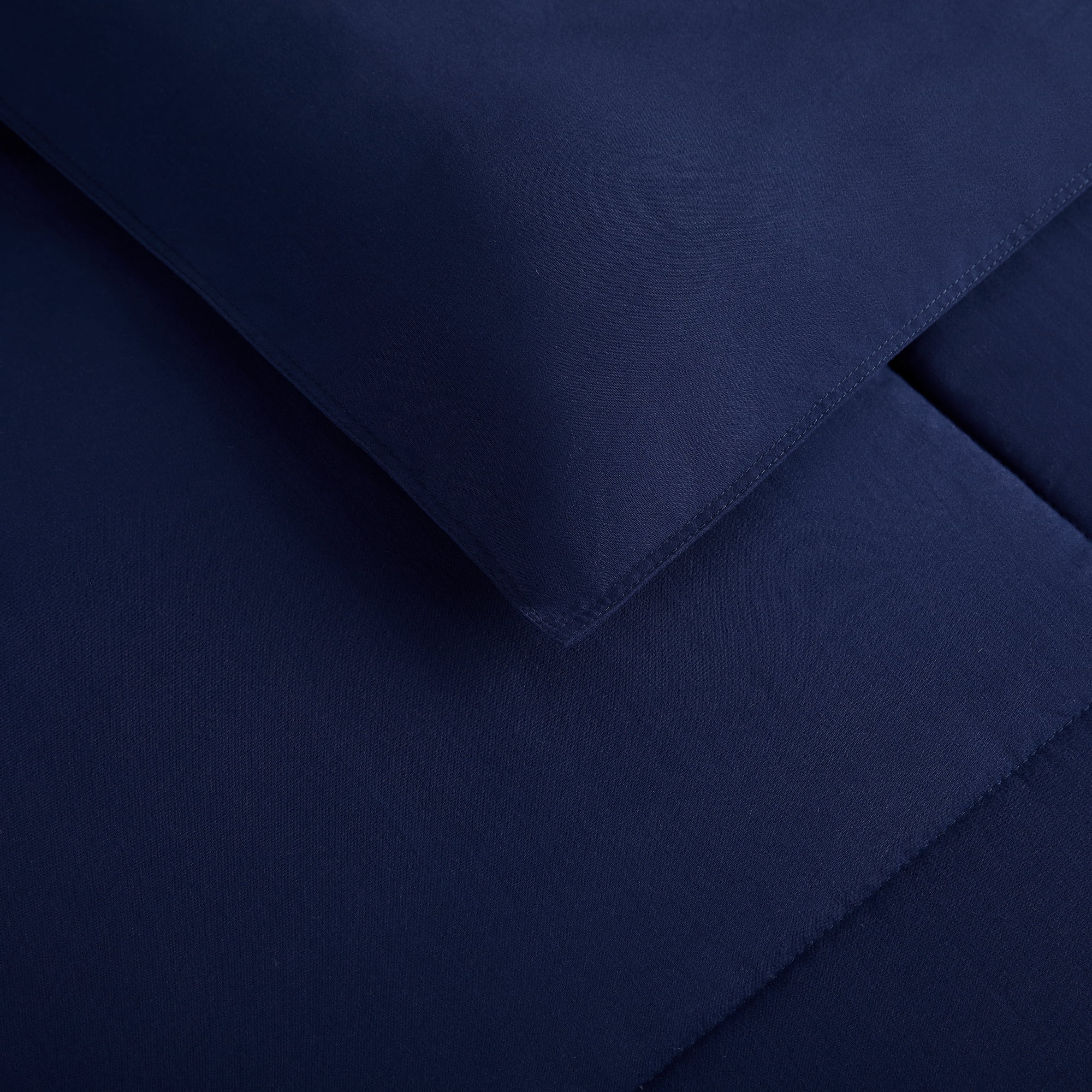 Serta Simply 3-Piece Clean Antimicrobial Navy Blue Comforter Set, Full/Queen