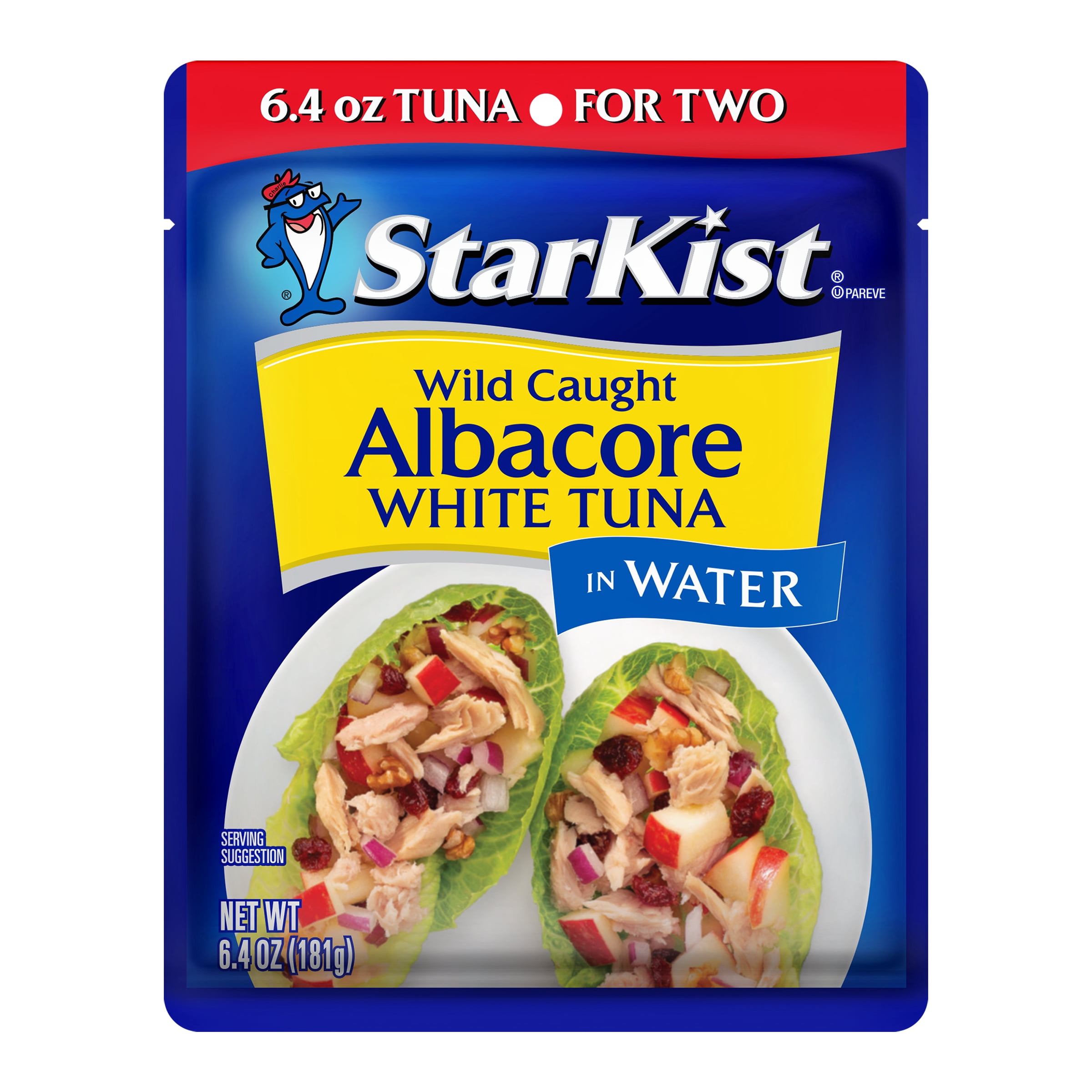 (4 pack) StarKist Albacore White Tuna in Water, 19g Protein, 6.4 oz Pouch