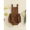 thumbnail image 4 of Suealasg Baby Boys Girls 1st Birthday Overalls Square Neck Sleeveless Letter Embroidery Corduroy Romper, 4 of 7