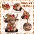 thumbnail image 4 of Figuras Karenhi de resina para Navidad, 2 unidades, con forma de vaca de las tierras altas, 10 cm, 4 of 6