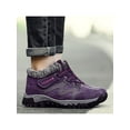 thumbnail image 3 of Avamo Bottines pour Femmes Lacées Bottes de Neige Doublure en Peluche Chaussures de Randonnée Confort Extérieur Randonnée Violet Rouge 10, 3 of 9
