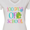 thumbnail image 4 of Inktastic 100 Days Of School Party Women's V-Neck T-Shirt, 4 of 5
