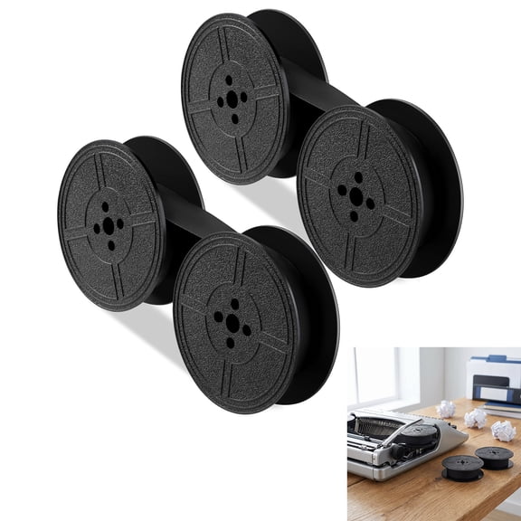 BlinkLLX 2 Pairs Universal Typewriter Ribbon Twin Spool Vintage Typewriter Ink Ribbon Twin Spool Replacement Pack(Black)