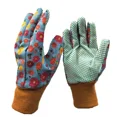 thumbnail image 2 of Gardening Gloves Canvas Grip Floral Dotted Palm One Size - 6 Pairs, 2 of 5