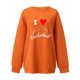 thumbnail image 2 of Gibobby Sudadera sin capucha y ocio Moda de mujer Ocio Amor Deportes Amor Impresión Cuello redondo Manga larga Suelta Top Suéter sin capucha 1 (Anaranjado, M), 2 of 5