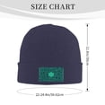 thumbnail image 3 of LNWH Knitted Acrylic Hat, Geometric Circuit Chip Abstract Pattern Winter Beanie Hat for Cold Weather, Navy Blue, 3 of 8