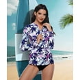 thumbnail image 4 of Alove UPF 50+ Sun Protection Rash Guard Long Sleeve Swimsuit Quick Dry Zipper Swim Shirts, 4 of 5
